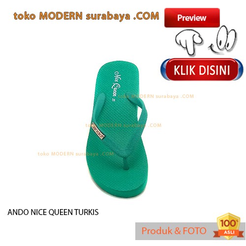 ANDO NICE QUEEN TURKIS sandal jepit wanita flip flop casual