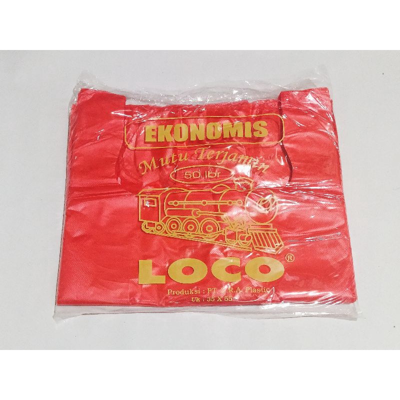 Kantong Plastik Loco 35 Ekonomis Merah(50lbr)