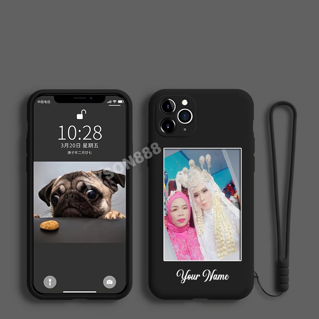 Softcase macaron bisa request gambar foto dan nama case hp plus tali casing hp for REALME C20 REALME