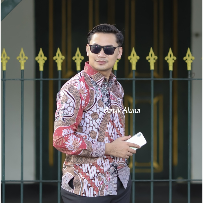 Batik pria lengan panjang Kemeja Atasan Baju batik pria laki laki lengan panjang premium cowok solo