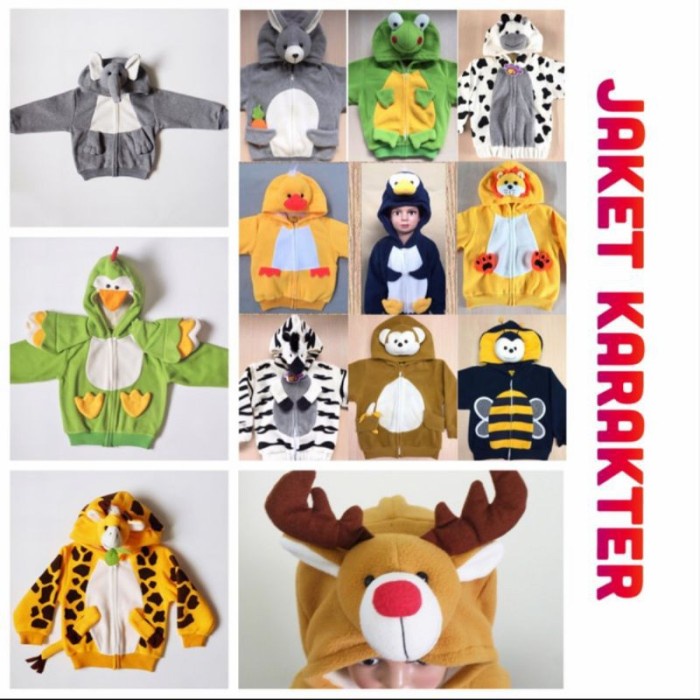 (BISA COD) Jaket Anak Karakter Hewan Lucu Usia 6-24 Bulan - lebah