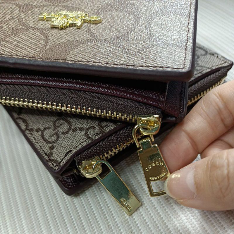 PROMO !! Dompet wanita lipat signature mini zipper with box + dustbag