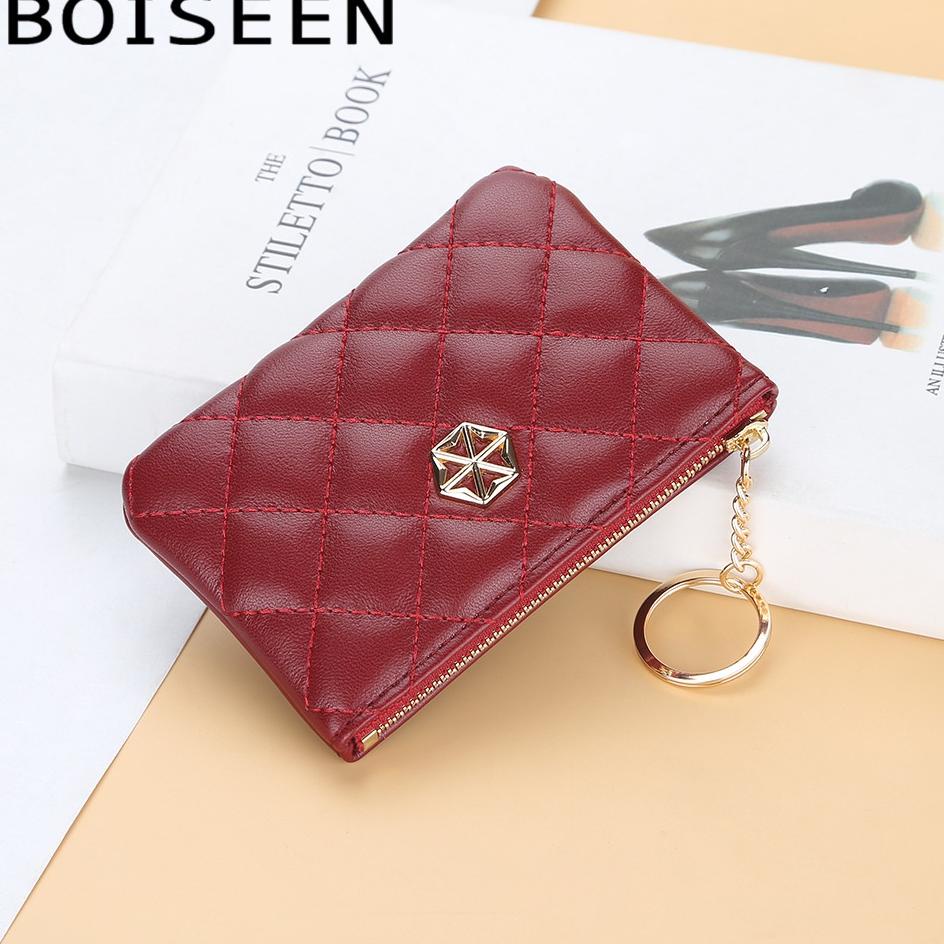 Mk31au22ᴴ– BOISEEN N1885 Dompet Wanita Kecil Dompet Koin Kulit PU Leather Premium BAEOS