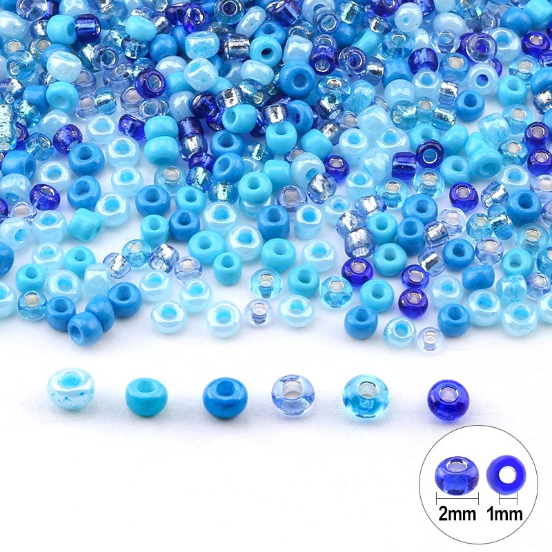 Grosir 2mm Czech Glass Seed Beads Belt Box Set Charm Seedbeads Rondelle Spacer Beads Untuk DIY Gelang Kalung Perhiasan Membuat