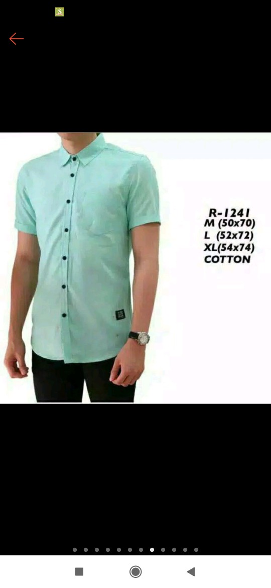 Kemeja Polos Katun Kerja Kantor Formal Lengan Pendek Pria / Kemejapria/kemeja