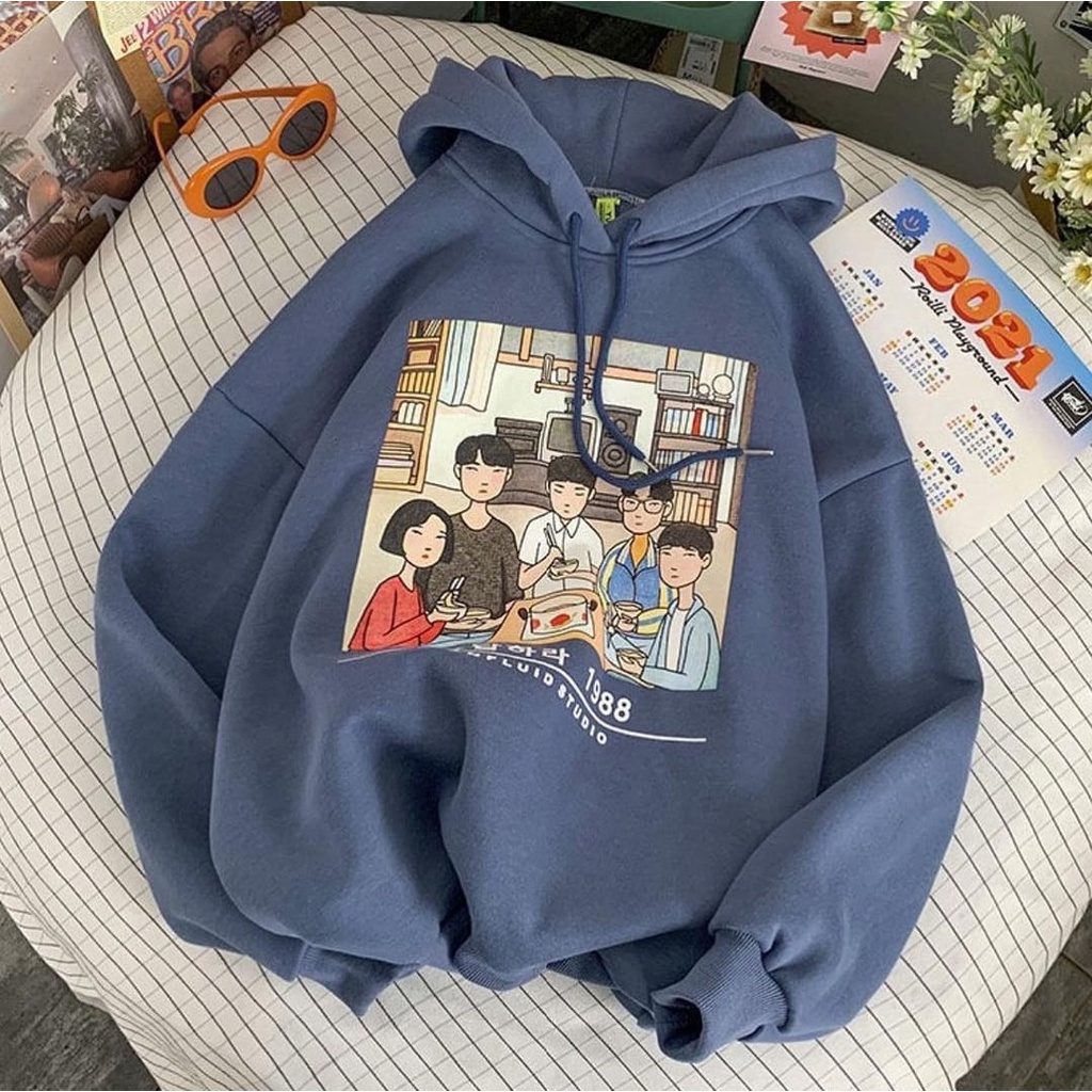 HOODIE SWEATER UNFLUID STUDIO OVERSIZE WANITA BAHAN FLEECE - HOODIE OVERSIZE