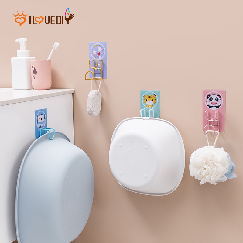Home Kait Gantungan Handuk Model Seamless Tanpa Paku Untuk Kamar Mandi / Dapur
