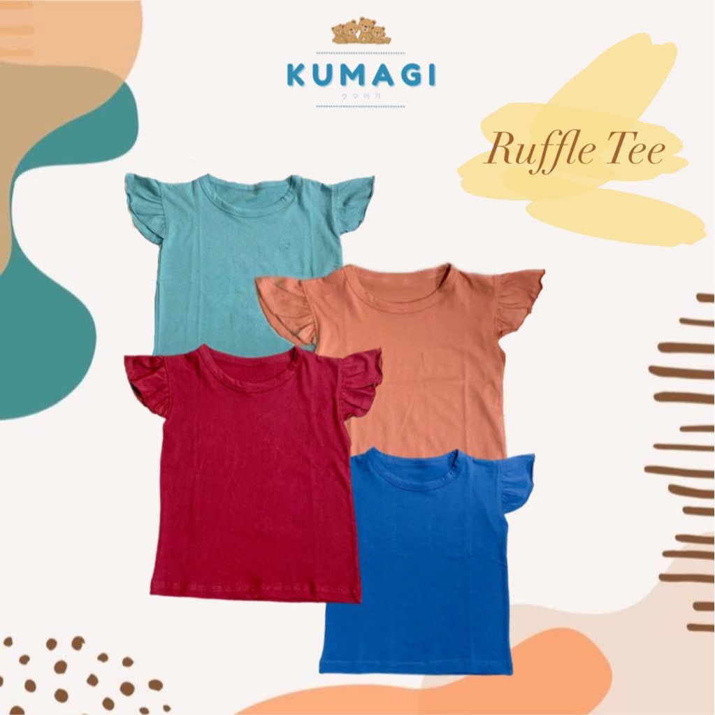 Kumagi - Ruffle Tee Kaos Anak Perempuan / atasan anak perempuan 0 - 6 Tahun Bahan Katun Kualitas Premium