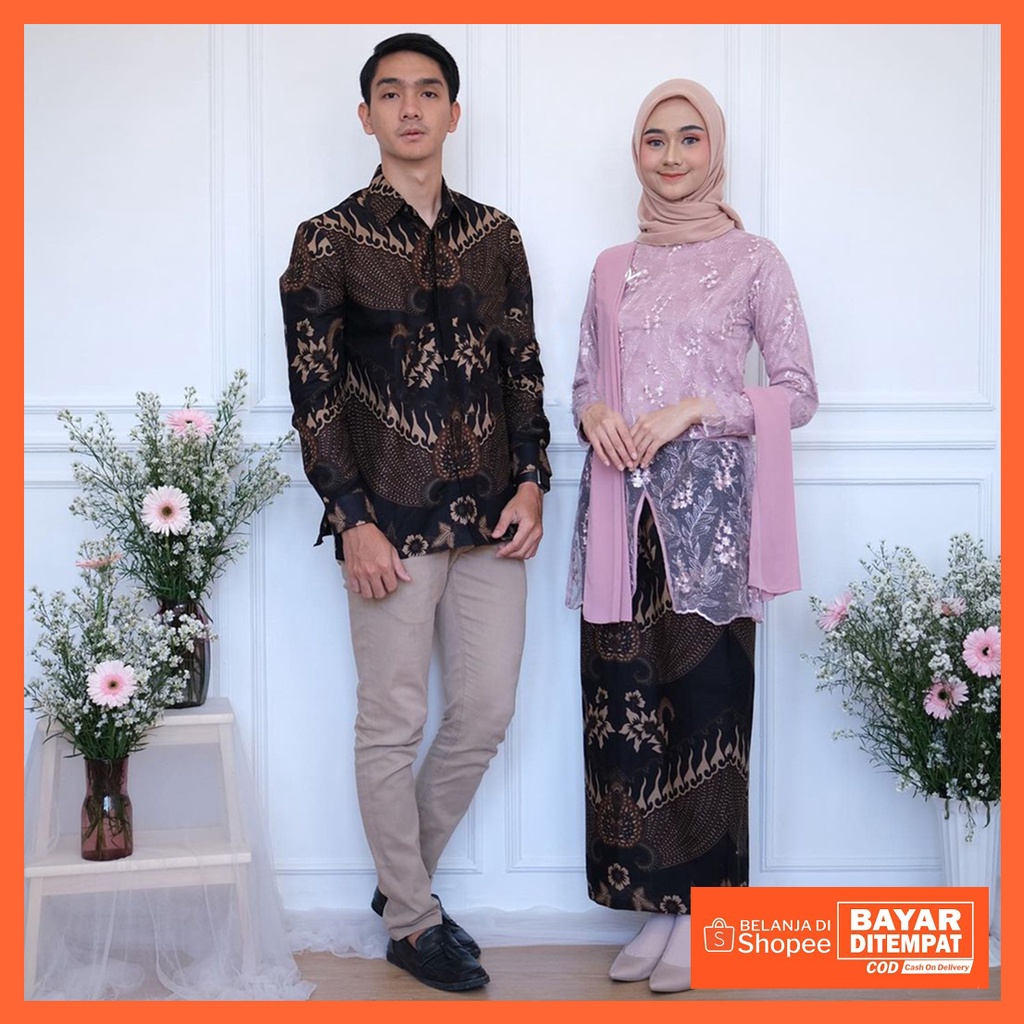 Maura Couple - Sania Ruffle Batik Couple ori Ndoro jowi DNT Garansi Termurah Shopee - BATIK Couple