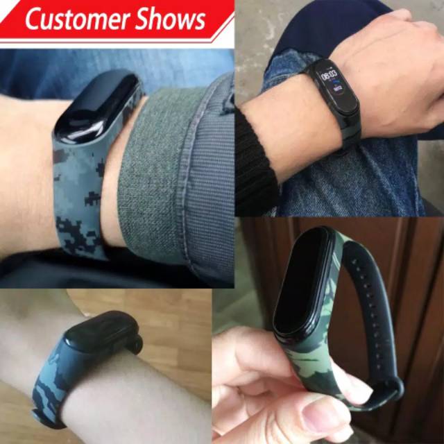 Strap Rubber Army CAMO Xiaomi Mi band 4 Gelang Karet Mi band 3 Mi band 5 6