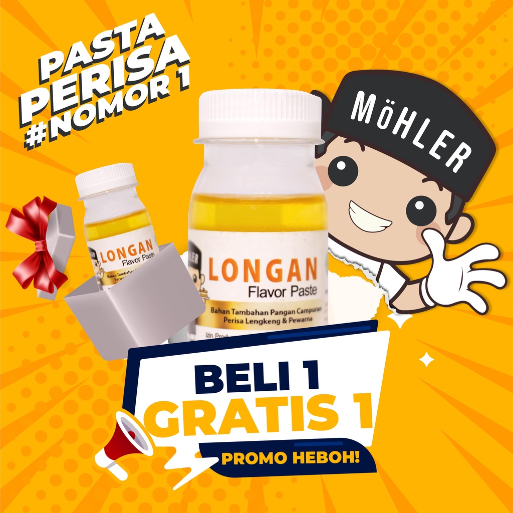 MOHLER Pasta perisa pewarna LENGKENG / LONGAN (KLIK KOMBO HEMAT UNTUK BELI 1 GRATIS 1)