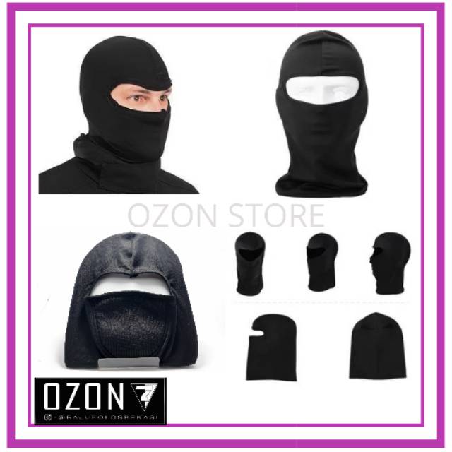 Masker motor Masker kain hitam MASKER NINJA Bandana Helm Polos