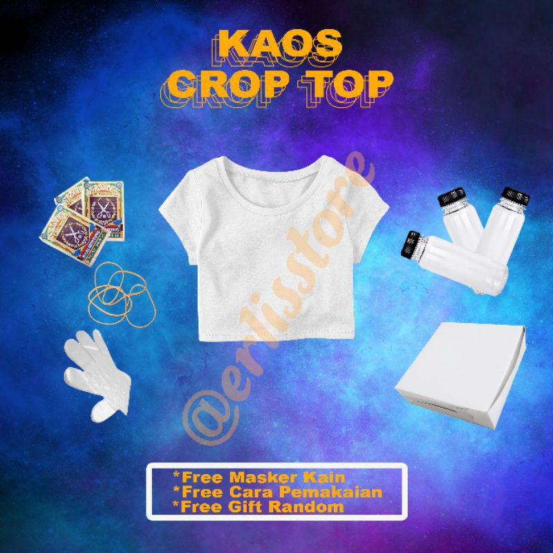 Tie Dye Kit Kaos Crop Top Termurah  (Lengan Pendek)