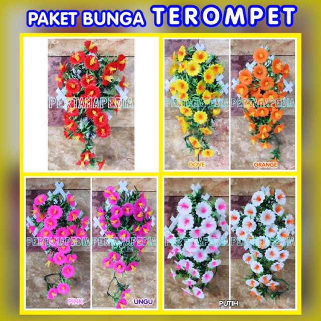 C5 BUNGA TEROMPET PLASTIK/Bunga Artificial/Bunga Dekorasi/Bunga Hiasan/Bunga Dinding/Bunga Pajangan-8