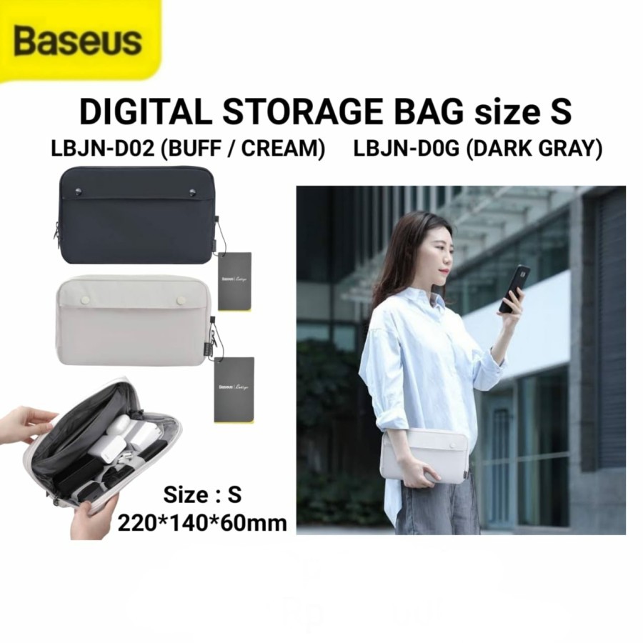 BASEUS PORTABLE TRAVEL STORAGE BAG USB GADGET CABLE ORGANIZER BAG S - Tas Baseus