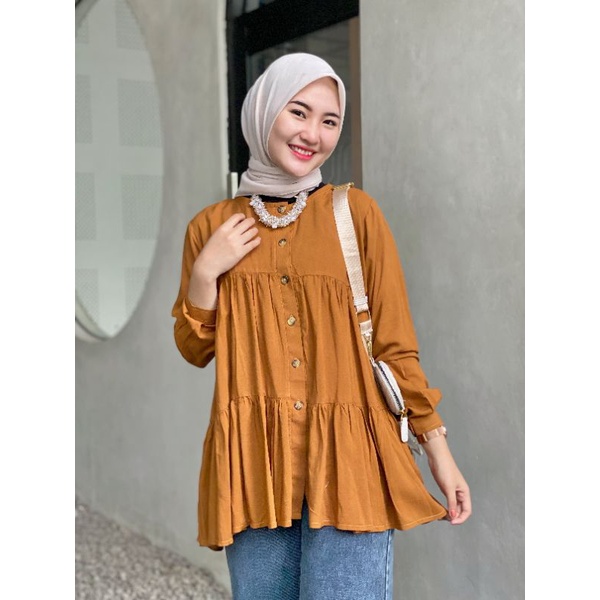 ALEKSA LAYERED TOP / BLOUSE RAYON / BLOUSE WANITA