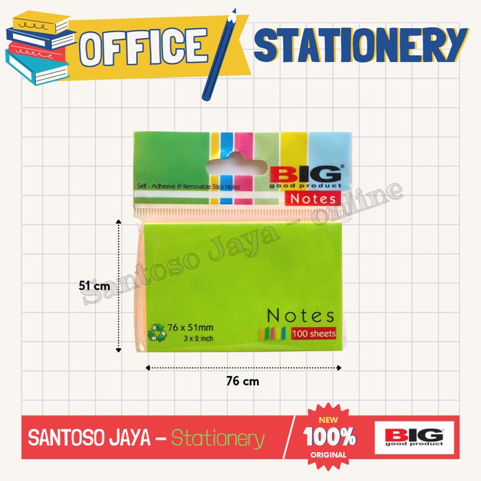 

Sticky Notes BIG 76x51mm - Memo Note Warna 7651T