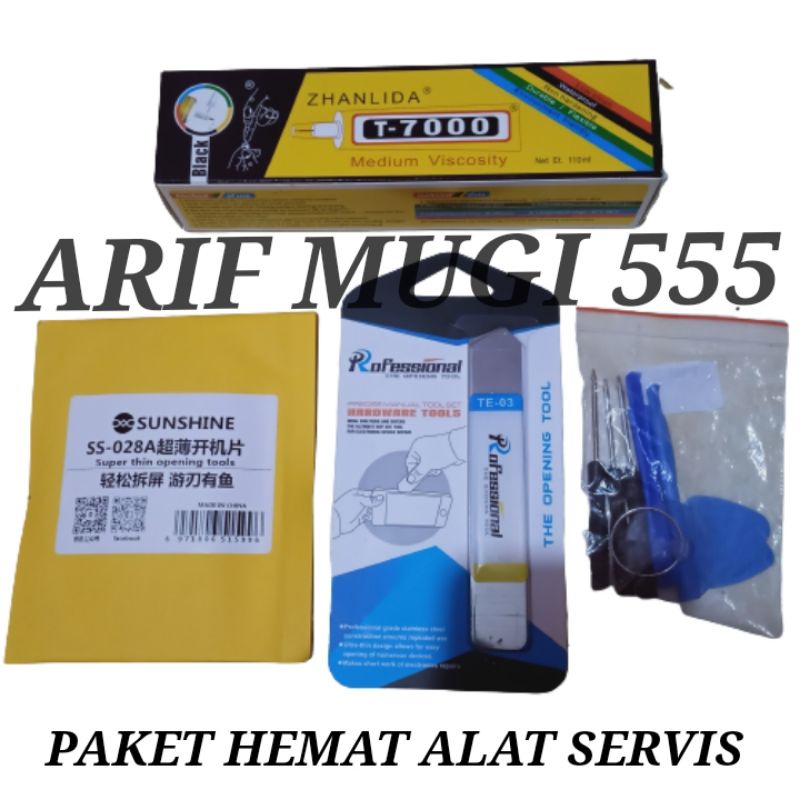 Paket Servis hemat Lem T7000 110 ml+Besi Congkel TE-03+Besi Congkel SS-028A+Obeng 8 in 1 Original