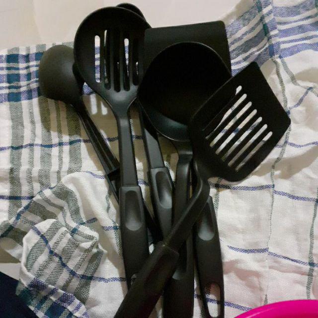 Termurah ! Alat Masak Set Spatula Hitam Isi 6 Pcs