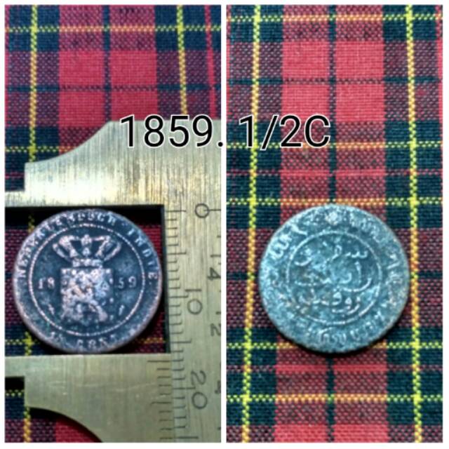Koin 1859. 1/2C Nederlandsch Indie