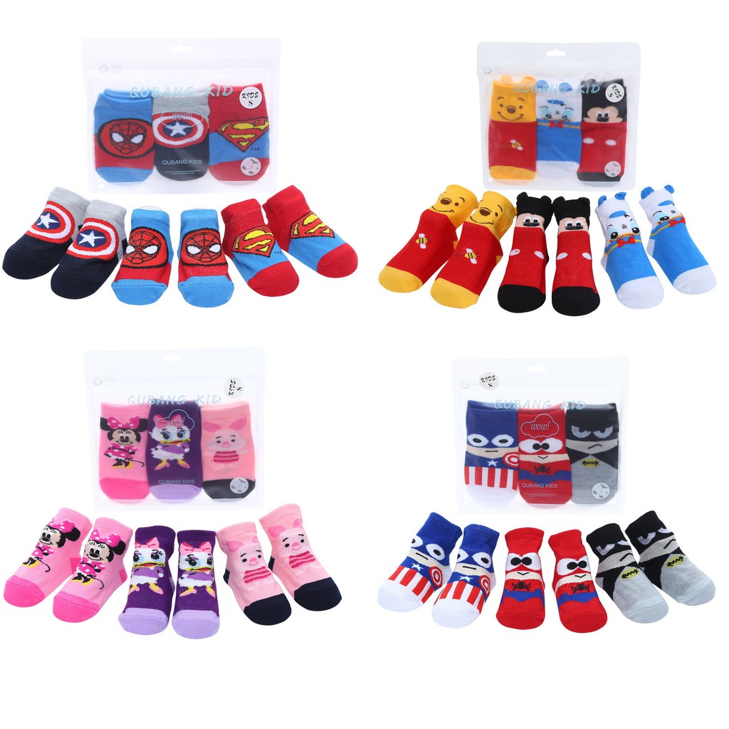  LOGU Kaos  kaki  set anti slip superhero anak  kaos  kaki  