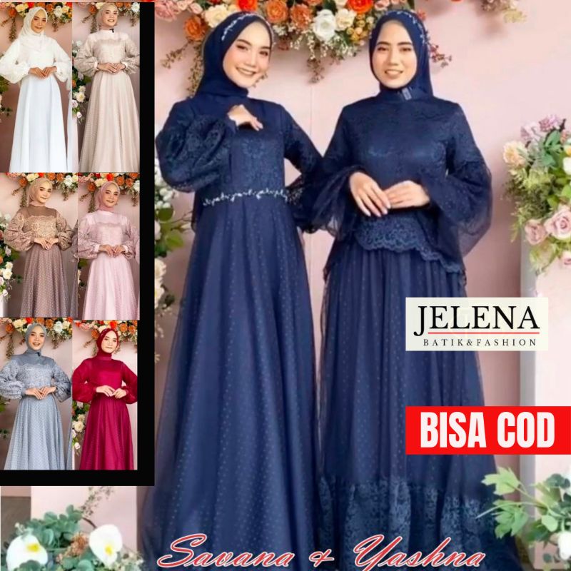 TP // DRESS GAMIS BROKAT SAVANA DAN YASHNA | Gamis Brukat Tille