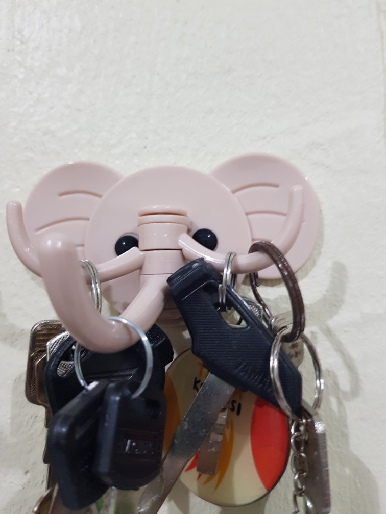 Hanger Gajah 3 Hook In 1 Gantungan Dinding Tempat Lap Multifungsi