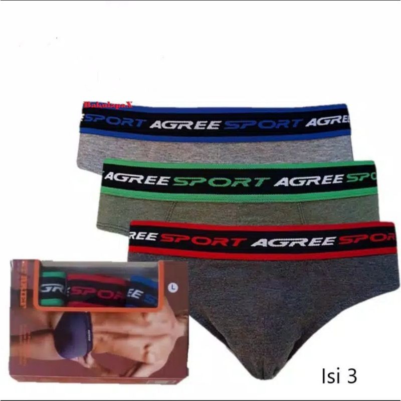 [3pcs] celana dalam pria agre sport karet boxer (R²)