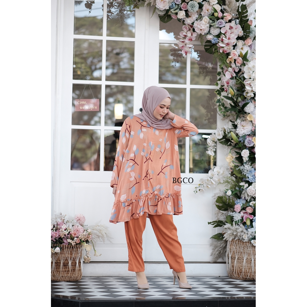 [COD] Leaf One Set by BGCO.ID || Setelan Rayon Premium Wanita Oversize Busui