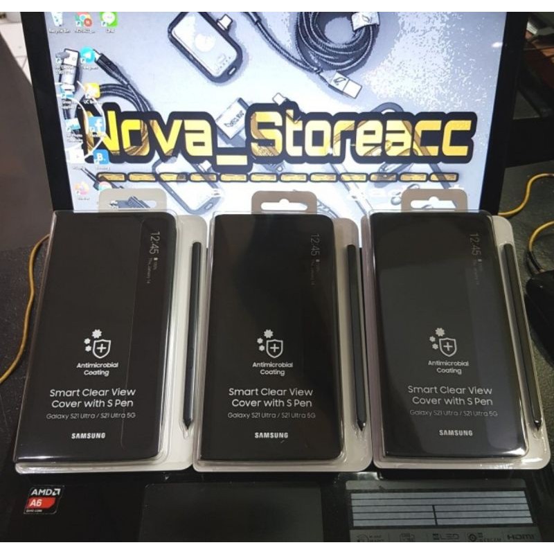 Original Samsung S21 Ultra Smart clear view With S pen Ori SEIN S21 Ultra case S pen Silicone S21