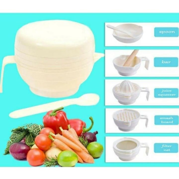 Baby Food Maker Alat Pembuat Makanan MPASI Bayi 7in1Food Making Set Penghalus Makanan Bayi R-52