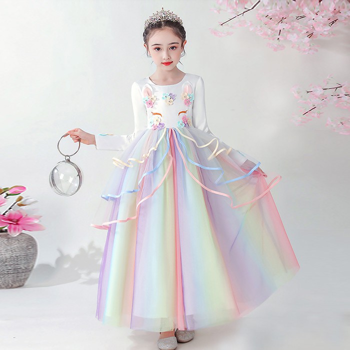 [Brandedbaby] 4T-13T DRESS UNICORN ANAK PANJANG IMPORT / GAMIS UNICORN ANAK LENGAN PANJANG BAJU ULANG TAHUN