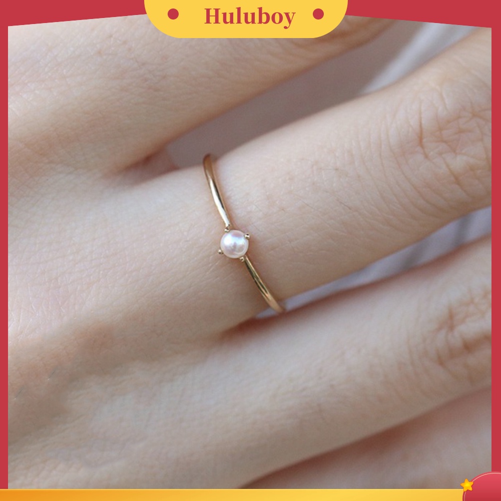 Hu Hu Hu Hu Hu Alat Bantu Pasang Kacamata♡ Cincin Wanita Hias Mutiara Imitasi Gaya Elegan Menarik Untuk Pestabanquethadiah