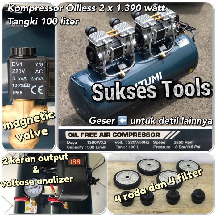 Tools Izumi Artix Hs 1390 Hs1390 100 Kompressor Oilless Silent 3.5 Hp 100 L