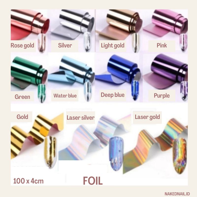 Alumunium foil / glass foil nail art nailart hiasan kuku