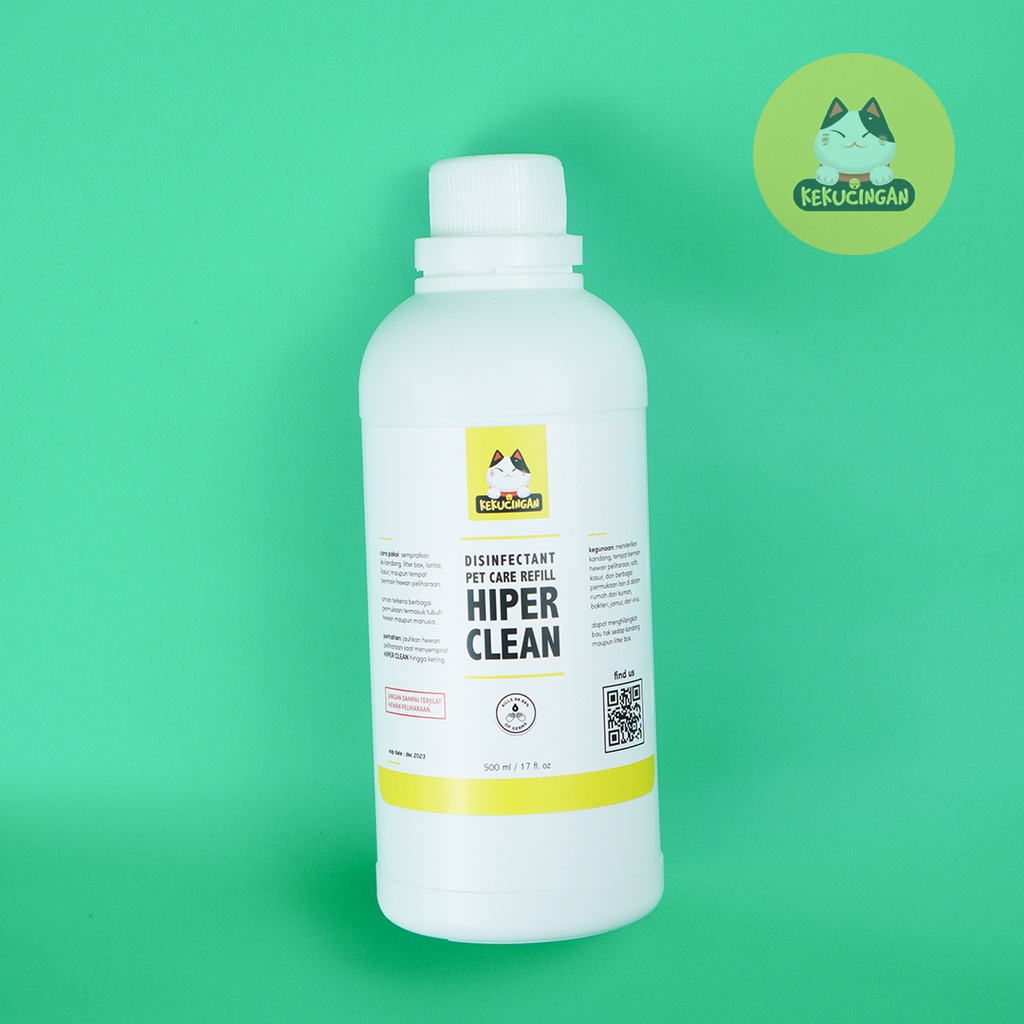 HIPERCLEAN REFILL Desinfektan Penghilang Bau Kotoran Anjing Kucing 500 ml