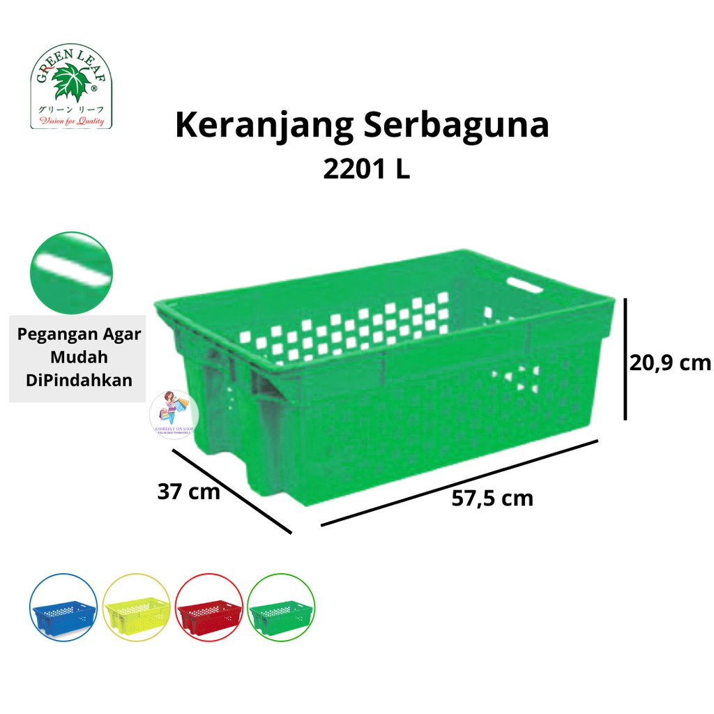 Keranjang Industri / Container lubang 2201L Green Leaf