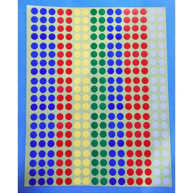 

Stiker Sticker Warna Bulat 8mm dan 13mm ( 1 lembar )