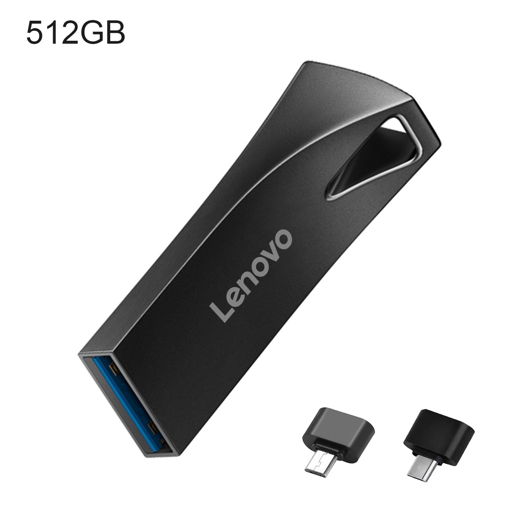 (Huluboy) Lenovo U Disk Drive USB Mini Anti Air Kecepatan Tinggi 512GB / 1TB / 2TB