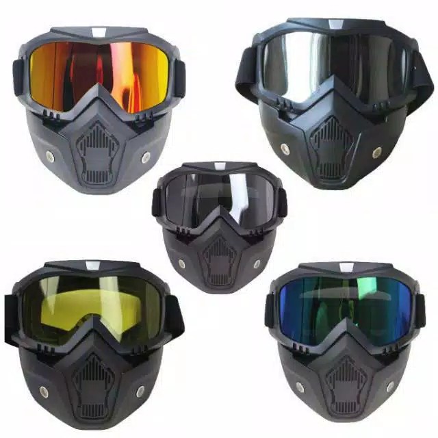 Kacamata Helm Motor Google  Mask Masker Goggle Gogle Mask Anti Debu Silau Pria Cross Trail Bening