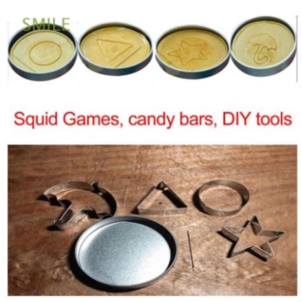 

TERLARISSS Cetakan gulali dalgona Kue payung viral (4 pcs)/ Coklat / Permen Bentuk Payung / Cumi-Cumi/squid games/candy