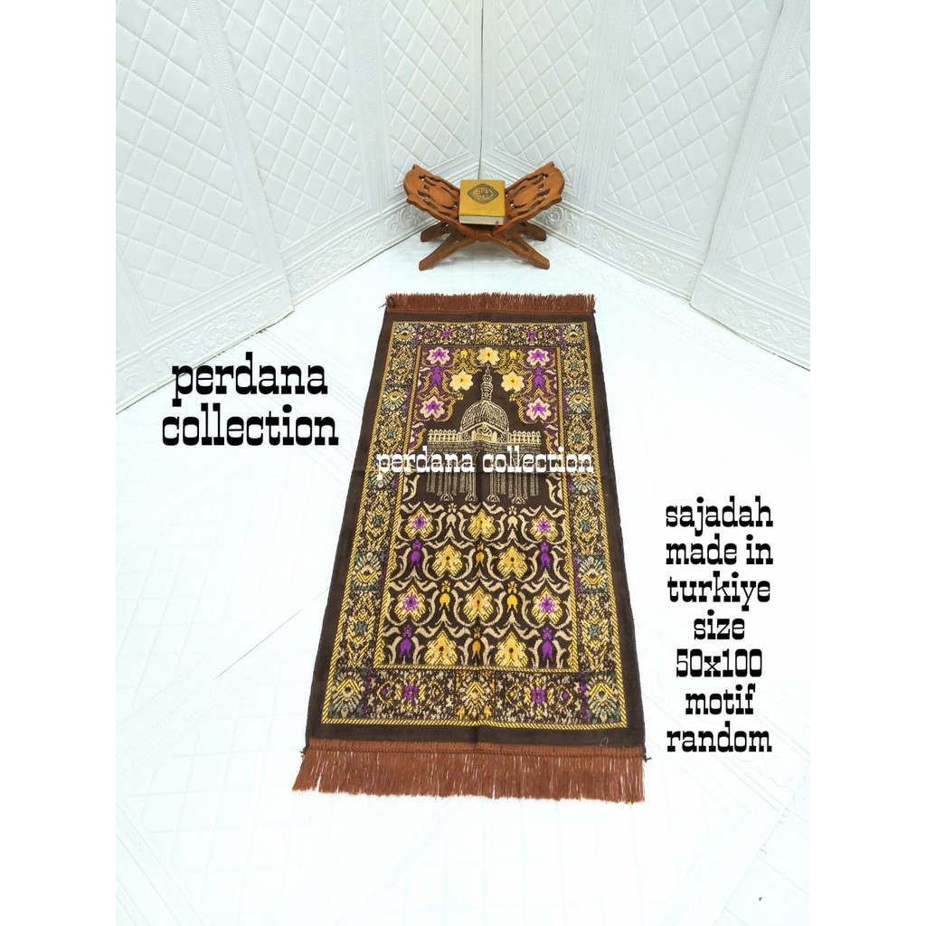 Sajadah Premium  Sajadah Turkey Turki Ukuran Midi 55x110 cm Bahan Beludru Peralatan Sholat Perdana m