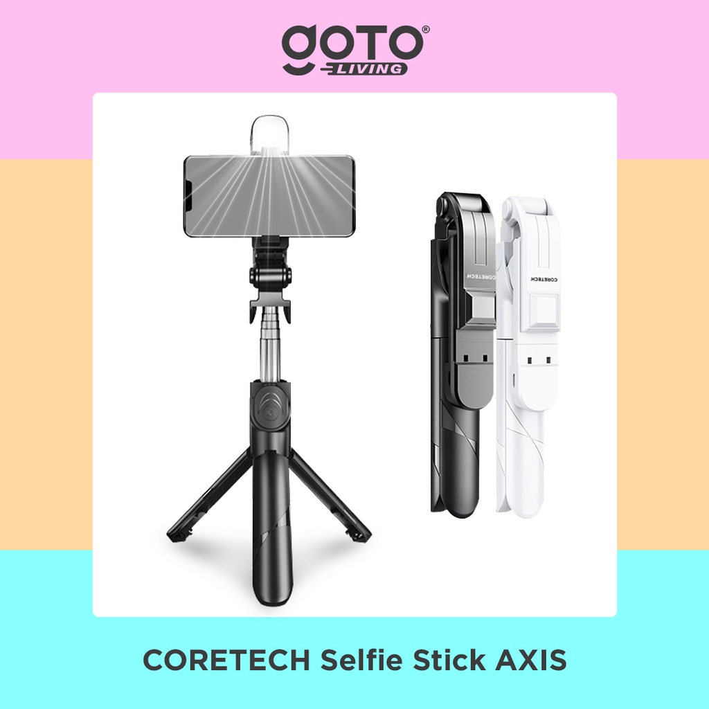Goto Coretech Axis Tripod Tongsis Bluetooth Remot Selfie Stick Led Flash