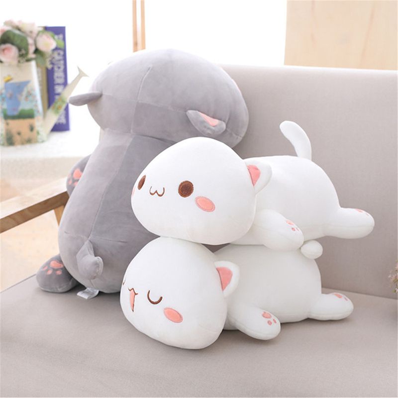 Kucing Kawaii Rebahan Mainan Mewah Boneka Boneka Kucing Lucu Hewan Yang Indah Liburan Anak Hadiah