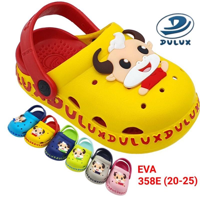 Sandal Anak Lucu Motif Sapi l Sandal Baim Karet Empuk l Dulux 358E uk 20-25