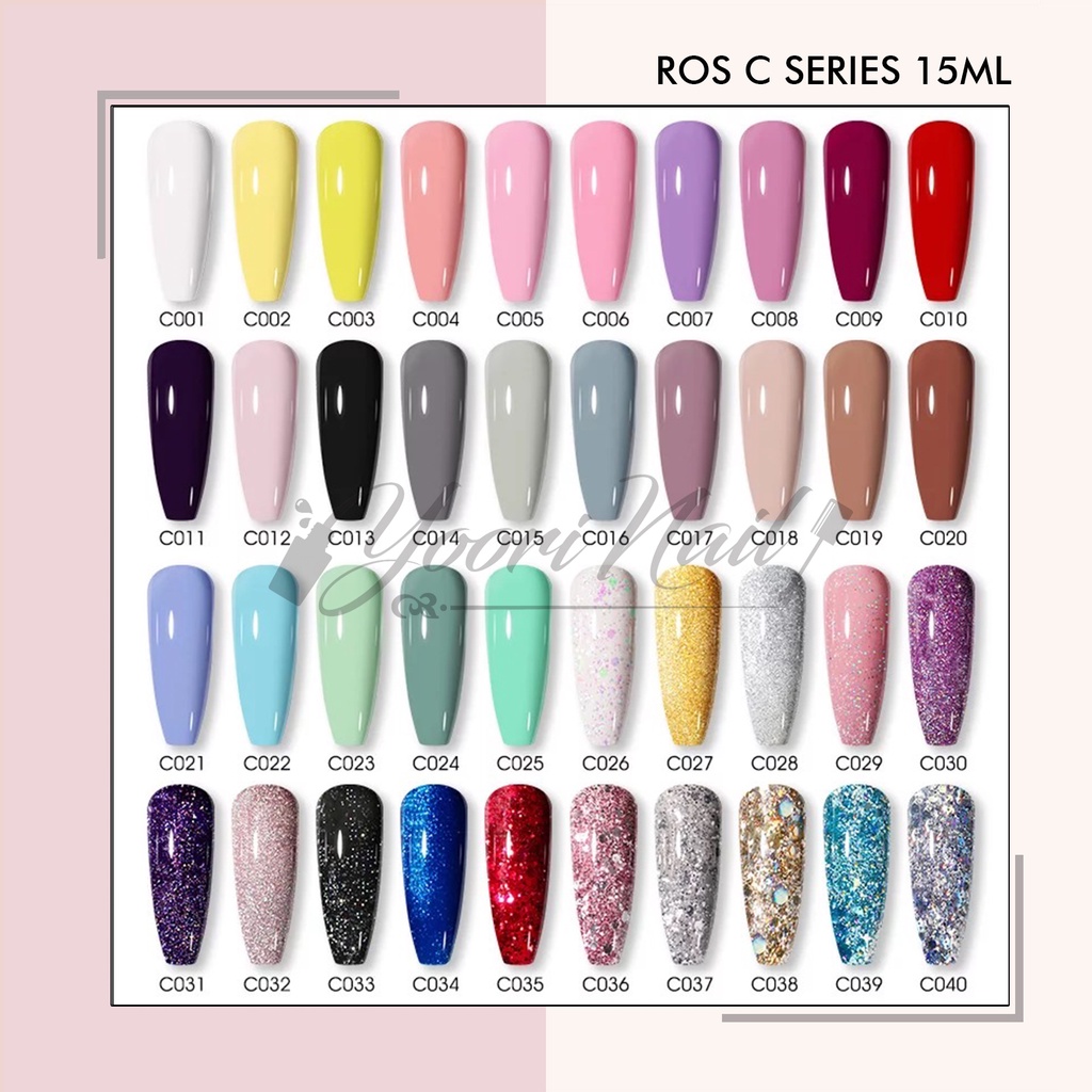 Rosalind C Series 15ml (C026- C0240) colors series gel polish 15ml kutek gel nailart rainbow glitter series