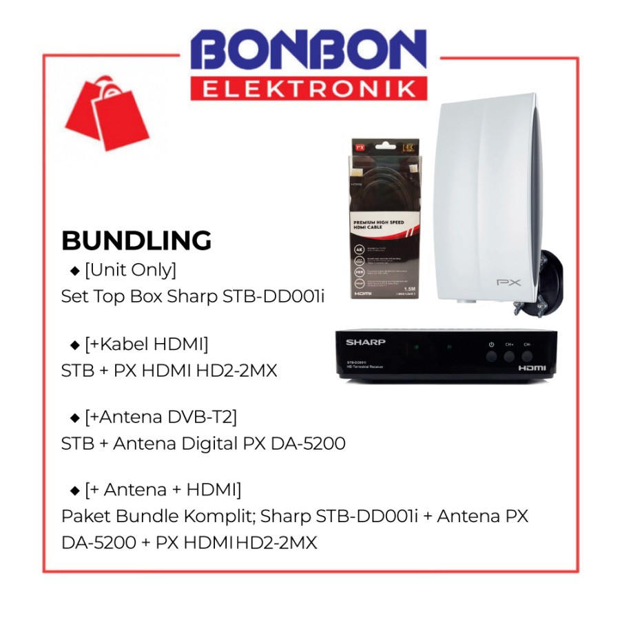 Bundling Sharp Set Top Box STB-DD001i + Antena Digital PX DA-5200