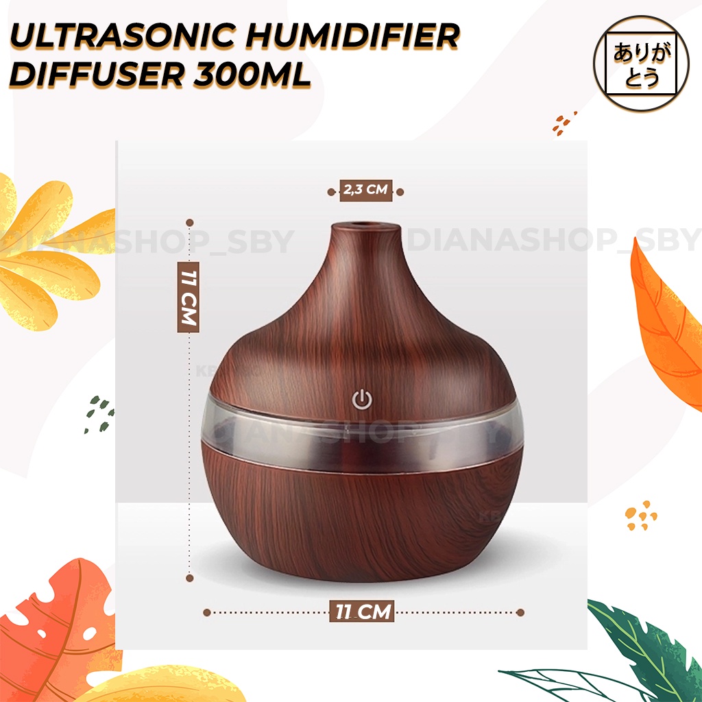 Humidifier Difuser Diffuser Aromatherapy Aromaterapi 300Ml Tanpa Remote