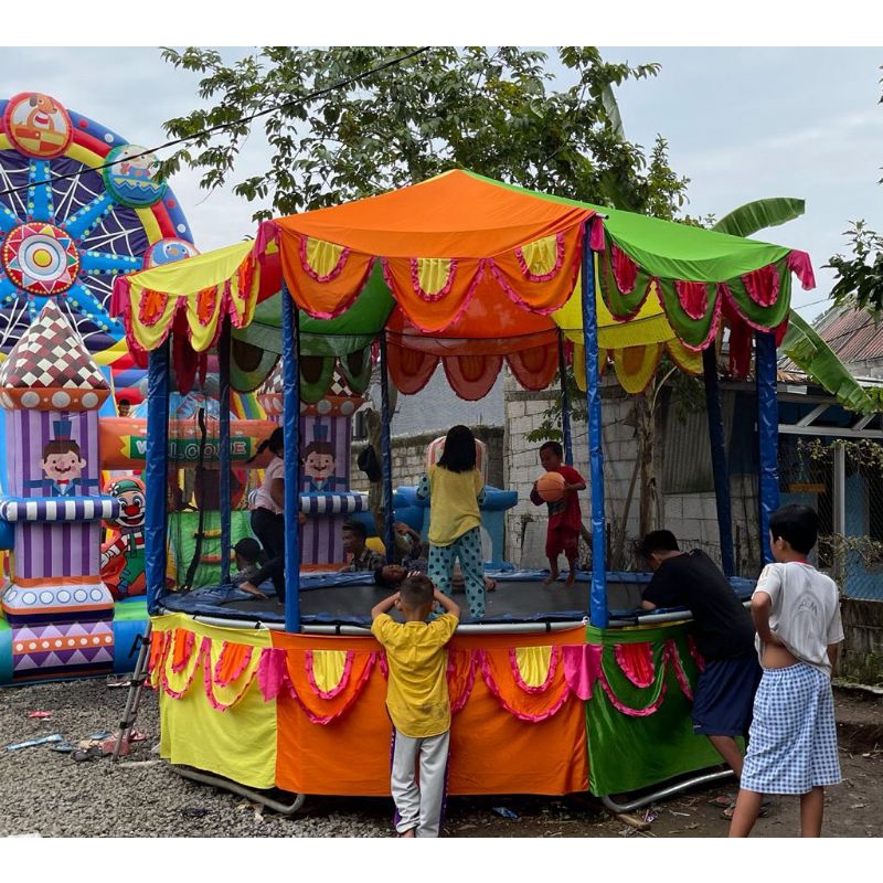 Boulder Trampoline 12 feet plus aksesoris atap rok