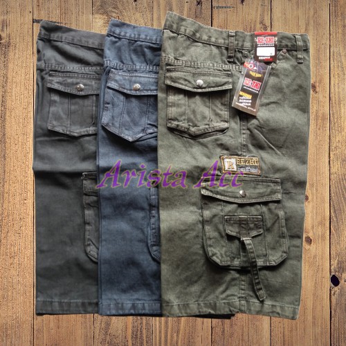 Celana Pendek Kargo Hitam Ukuran 27 - 38 / Pdl / Gunung / Short Cargo Black